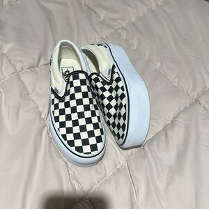 Platform checkered vans